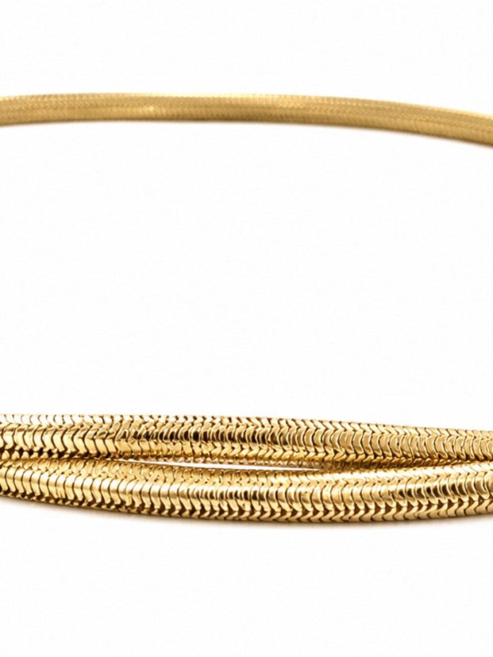 Vintage Gold Tone Y2K Snake Chain Loop Belt